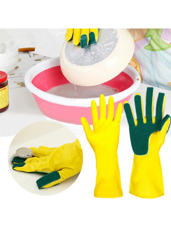 Waterproof Scrub Glove Dish Washing Cleaning